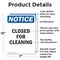 Signmission Closed For Cleaning, 7 in W x Rectangle, Aluminum OS-2PACK-NS-A-710-V-10674 - alternate 2